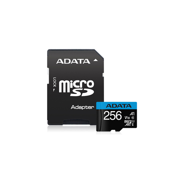 ADATA MicroSD kártya - 256GB microSDXC UHS-I Class10 A1 V10 (R/W: 100/25 MB/s) + adapter