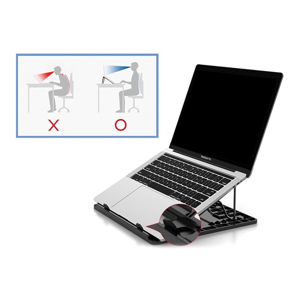 Conceptronic notebook állvány - THANA03G (Max.: 15,6", állítható magasság, Max.: 50kg, szürke)