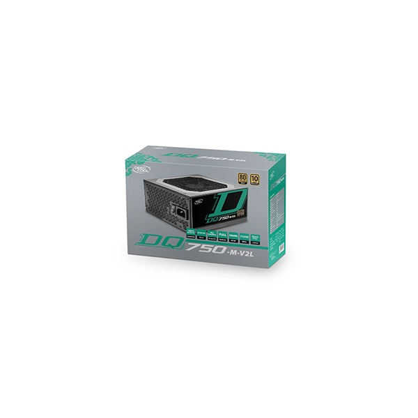 DeepCool Tápegység 750W - DQ750-M-V2L EU (80 Plus Gold, Aktív PFC, Full Moduláris, 12cm)