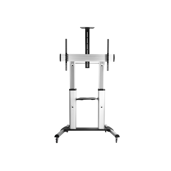 Equip TV/Monitor állvány - 650605 (60"-100" álló, dönthető, állítható magasság, gurulós, Max.:100kg, fekete/ezüst)