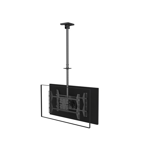 Equip TV Mennyezeti konzol - 650370 (32"-65", 2 kijelző, Max.: 40kg, dönthető, forgatható, állítható magasság, fekete)