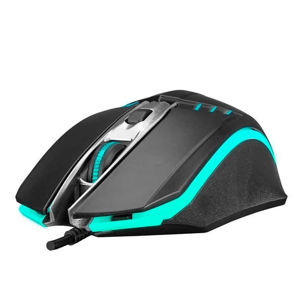 Everest Gamer Egér - SM-G97 GANK (7200 DPI, 4gomb, 1,5m harisnyázott kábel,optikai, fekete, RGB LED)