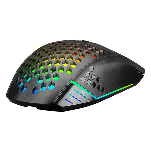 Everest Gamer Egér - SM-GX19 ANGARD (7200 DPI, 6gomb, 1,5m harisnyázott kábel,optikai, fekete, RGB LED)
