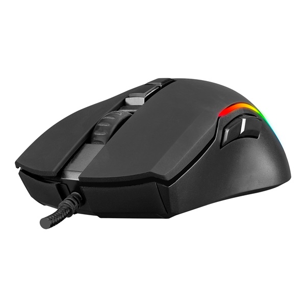 Everest Gamer Egér - SM-GX21 STARTY (6400 DPI, 7gomb, optikai, fekete, RGB LED)