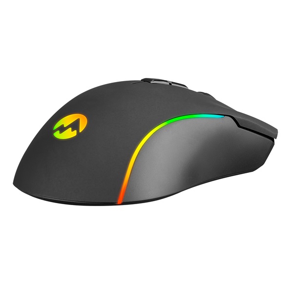 Everest Gamer Egér - SM-GX21 STARTY (6400 DPI, 7gomb, optikai, fekete, RGB LED)