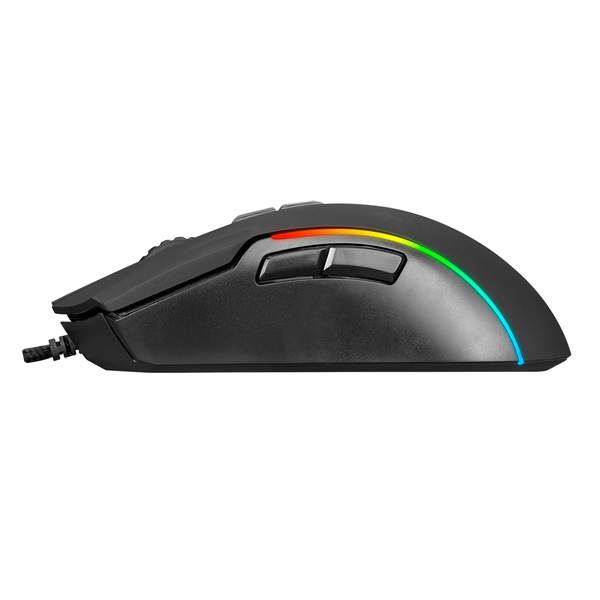 Everest Gamer Egér - SM-GX21 STARTY (6400 DPI, 7gomb, optikai, fekete, RGB LED)
