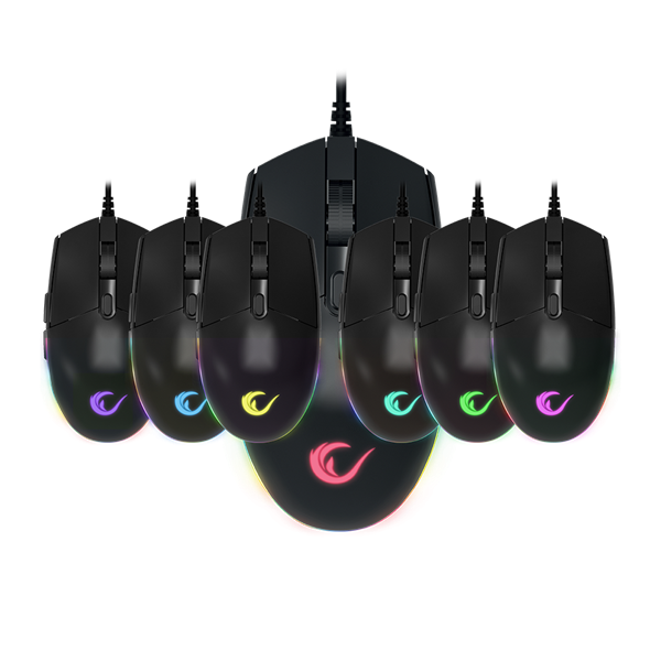 Rampage Egér Gamer - SMX-R18 SNIPER (10000DPI, PMW3325; 6 gomb, makro, RGB LED, fekete)