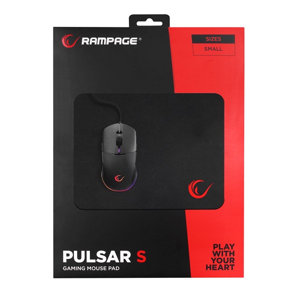 Rampage Egérpad - Pulsar S (270x320x3mm Gaming Mouse Pad, fekete)