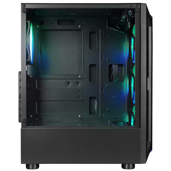 Rampage Számítógépház - SHIVA (fekete; ablakos; ATX/Micro ATX/Mini-ITX; alsó táp; 4x120mm LED)