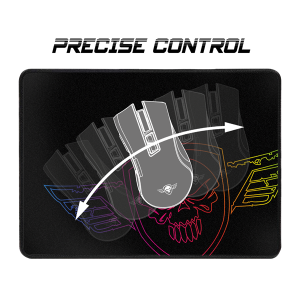 Spirit of Gamer Egérpad - Darkskull Mouse Pad - M (330 x 240 x 3mm; varrott szélek; fekete)