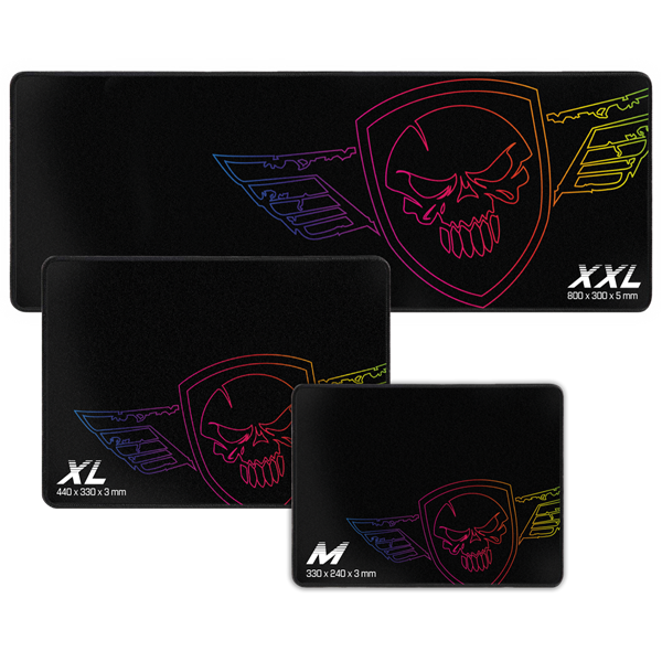 Spirit of Gamer Egérpad - Darkskull Mouse Pad - M (330 x 240 x 3mm; varrott szélek; fekete)