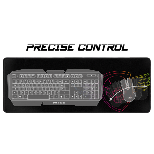 Spirit of Gamer Egérpad - Darkskull Mouse Pad - Ultra King Size (800 x 300 x 5mm; varrott szélek; fekete)