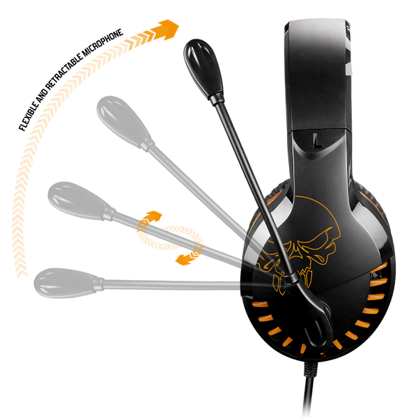 Spirit of Gamer Fejhallgató - PRO-H3 (MultiPlatform, mikrofon, 3.5mm jack, hangerőszabályzó, 2m kábel, narancssárga)