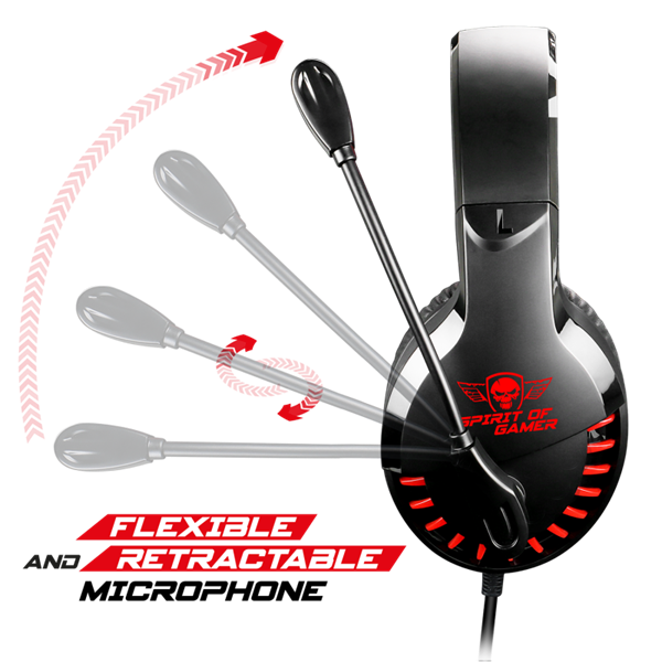 Spirit of Gamer Fejhallgató - PRO-H3 Red (MultiPlatform, mikrofon, 3.5mm jack, hangerőszabályzó, 2m kábel, narancssárga)