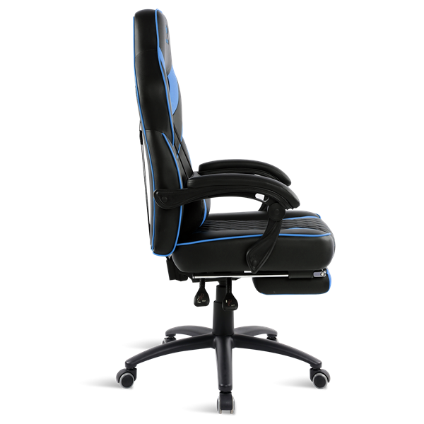 Spirit of Gamer szék - MUSTANG Blue (állítható dőlés/magasság; kihajtható lábtartó; max.120kg-ig, kék)