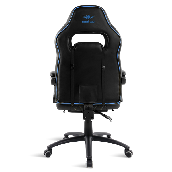 Spirit of Gamer szék - MUSTANG Blue (állítható dőlés/magasság; kihajtható lábtartó; max.120kg-ig, kék)