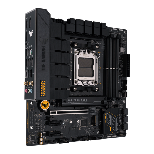 Asus Alaplap - AMD TUF GAMING B650M-E WIFI AM5 (B650, Micro-ATX, 4xDDR5 7600+MHz, 4xSATA3, 2x M.2, HDMI+2xDP)