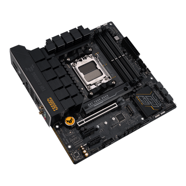 Asus Alaplap - AMD TUF GAMING B650M-E WIFI AM5 (B650, Micro-ATX, 4xDDR5 7600+MHz, 4xSATA3, 2x M.2, HDMI+2xDP)