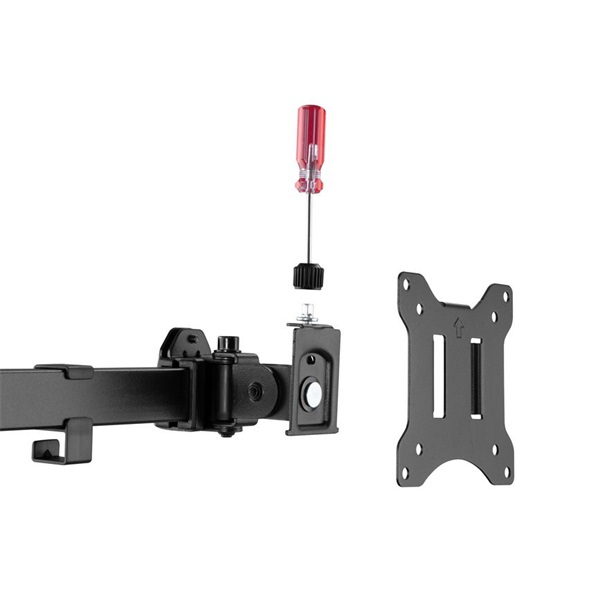 Equip Monitor Asztali konzol - 650158 (13"-27" -3 monitor -dönthető -forgatható -állítható magasság Max.: 3x7kg -fekete)