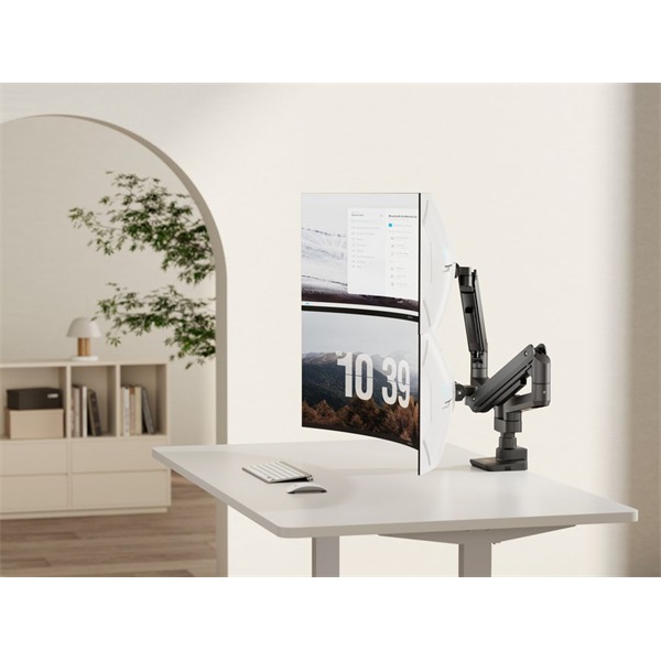 Equip Monitor Asztali konzol - 650182 (17"-35" -2 monitor -dönthető -forgatható -Max.: 2x20kg -fekete)