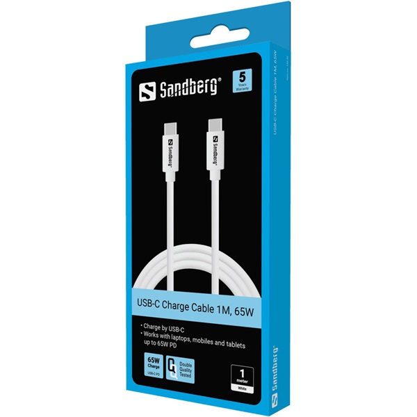 Sandberg Kábel - USB-C Charge Cable 1M, 65W