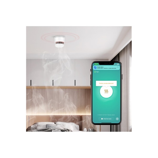 Woox Smart Zigbee Füstérzékelő - R7305 (füst- és rendellenes hőmérséklet érzékelés, 85dB)