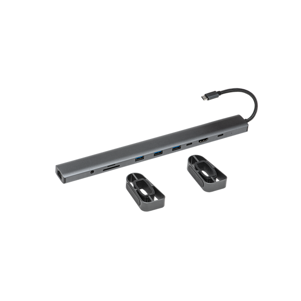Bluestork USB Hub - HUB-OFFICE-PRO (USB-C to 3xUSB-A 3.0 port + 1xUSB-C + 1xHDMI + 1xRJ45, SD, TF 3,5 Jack, PD 100W)