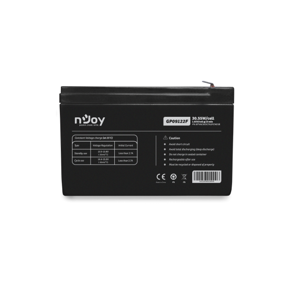 NJOY Szünetmentes akkumulátor - GP09122F (12V/9Ah, T2/F2, zárt, gondozás mentes, AGM)
