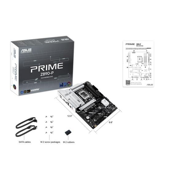 Asus Alaplap - Intel PRIME Z890-P LGA1851 (Z890, ATX, 4xDDR5 8666+MHz, 4xSATA3, 4xM.2, HDMI+DP)