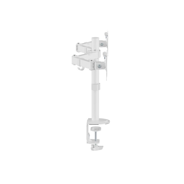 Equip Monitor Asztali konzol - 650167 (13"-27", 2 monitor, dönthető, forgatható, állítható magasság, Max.:2x9kg, fehér)