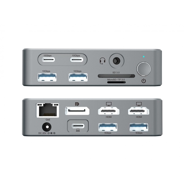 Conceptronic Notebook Dokkoló - DONN25G (USB-C to HDMI/DP/USB-C PD/USB-A/SD/TF/RJ45/Audio)
