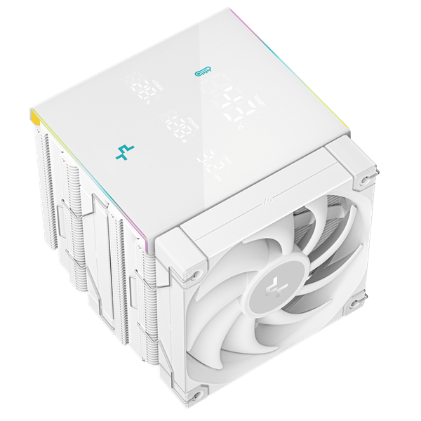 DeepCool CPU Cooler - AK620 DIGITAL PRO WH (25 dB; max, 103,45 m3/h; 4pin csatlakozó, 6 db heatpipe, 2x12cm, PWM, fehér)