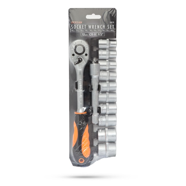 Handy dugókulcs készlet - 10857B (12 db-os, 1/2", 10-24 mm)