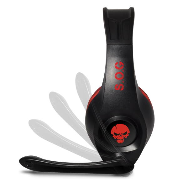Spirit of Gamer Fejhallgató - PRO-NH5 Red (Nintendo Switch,mikrofon, 3.5mm jack,hangerőszabályzó, 2m kábel fekete-piros)