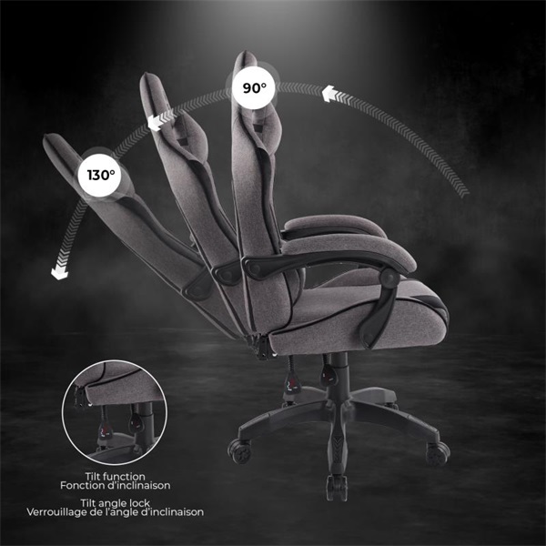 Spirit of Gamer szék - Arena Dark Grey (állítható magasság; párnázott kartámasz; PU; max.120kg-ig, sötét-szürke)