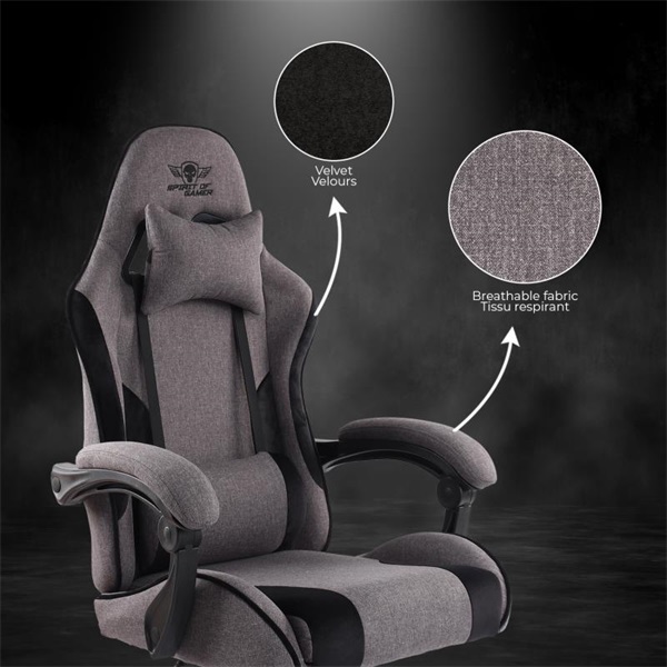Spirit of Gamer szék - Arena Dark Grey (állítható magasság; párnázott kartámasz; PU; max.120kg-ig, sötét-szürke)