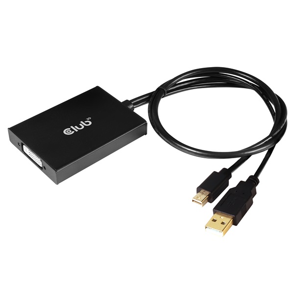 Club 3D Átalakító - CAC-1130 (Mini DisplayPort to Dual Link DVI-I Active, 4K30Hz)