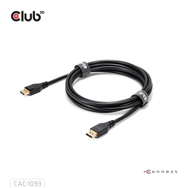 Club 3D Kábel - CAC-1093 (DisplayPort 2.1, 8K120Hz, 3m, DP54, VESA tanúsítvány, M/M)