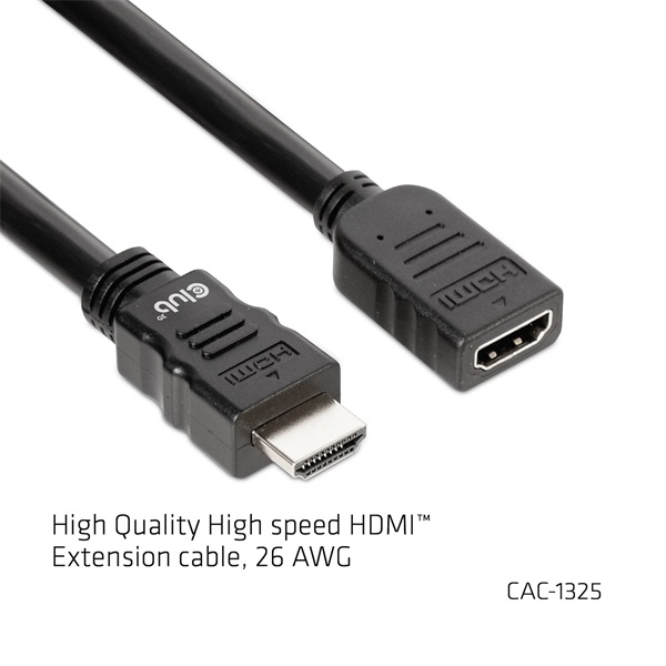 Club 3D Kábel - CAC-1325 (HDMI 2.0 High Speed 4K60Hz, M/F, 5m, 26AWG)