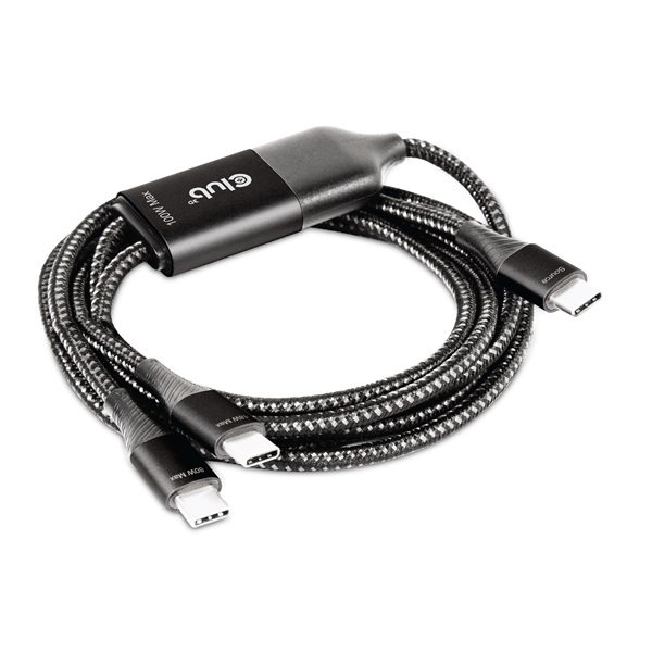 Club 3D Kábel - CAC-1527 (USB-C Y kábel, 100W PD, 1.83m, 2xUSB-C)