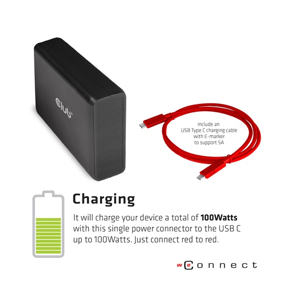 Club 3D Notebook Dokkoló - CSV-1564W100 (100W, 3.2 USB-C to 3xUSB-A 3.2, 5x USB-A,HDMI, PD, VGA, RJ45, SD, Micro SD, 3,5