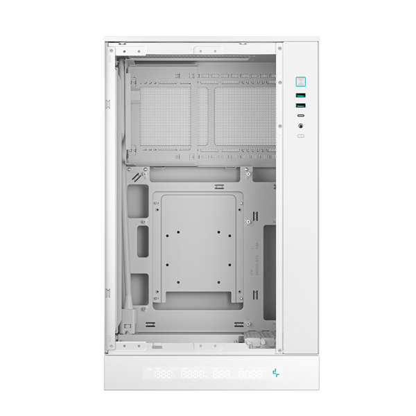 DeepCool Számítógépház - CH270 DIGITAL WH (fekete, Mini-ITX/Micro-ATX (BTF), 2xUSB3.0, Type-C, fehér)