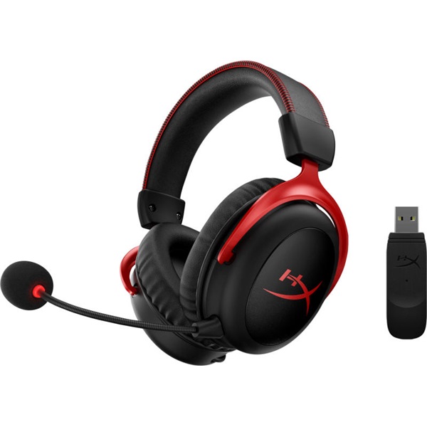 HyperX Fejhallgató - Cloud II Wireless (Vezeték nélküli, USB, fekete/piros)