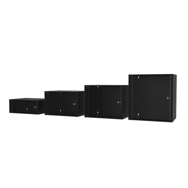 S-Link Rackszekrény - 4U 19" fali kivitel (190x530x400mm, Flatpack, Fekete)