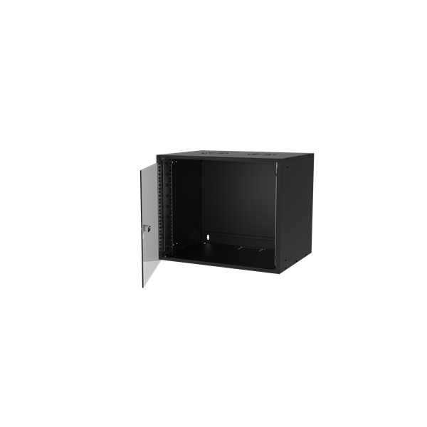 S-Link Rackszekrény - 9U 19" fali kivitel (400x530x400mm, Flatpack, fekete)