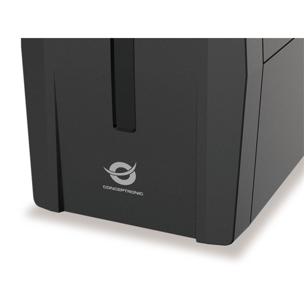 Conceptronic Szünetmentes 1000VA - ZEUS07ES (2x Schuko, line-interaktív, RJ45 vonalvédelem, HID USB, fekete)