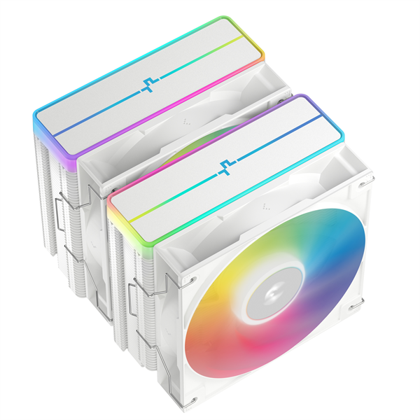 DeepCool CPU Cooler - AG620 WH ARGB V2 (29,4 dB; max, 115,32 m3/h; 4pin csatlakozó, 6 db heatpipe, 12cm, PWM, fehér)