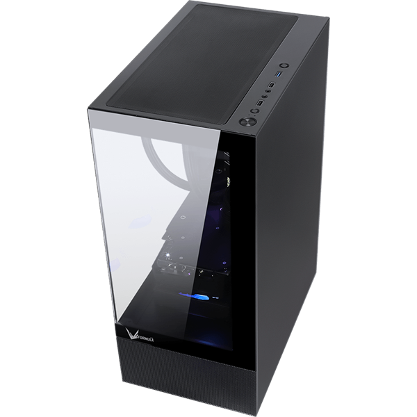 Formula Számítógépház - Crystal Z1+ Black (fekete, ablakos, 3x12cm venti, ATX, 1xUSB3.0, 1xUSB2.0)