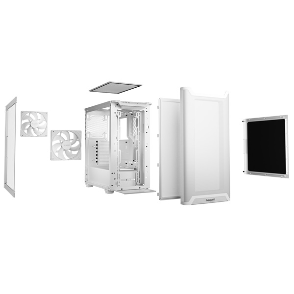 Be Quiet! Számítógépház - Pure Base 501 Airflow Window White (ATX, edzett üveg oldallap, fehér)