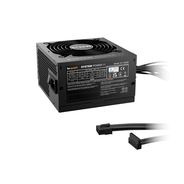 Be Quiet! Tápegység 650W - SYSTEM POWER 11 (80+ Bronze, ATX3.1, PCIe5.1, fekete)